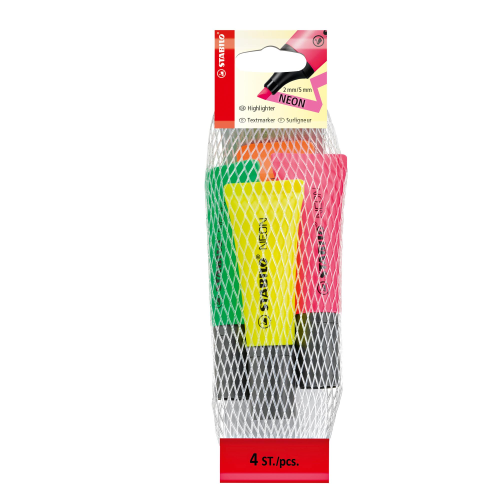 STABILO NEON EVIDENZIATORE COLORI ASSORTITI 4 Pz